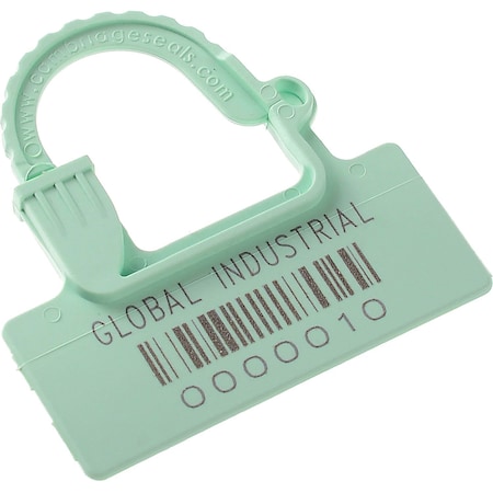 Global Industrial One Piece Padlock Seal, Pastel Green, 100PK 670484GN